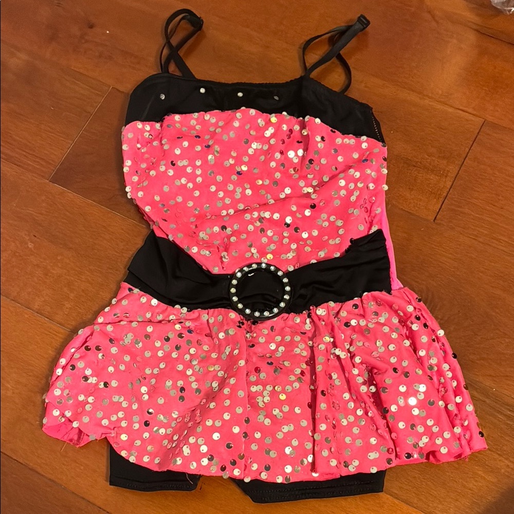 Pink and Black Sequin Kids Costume